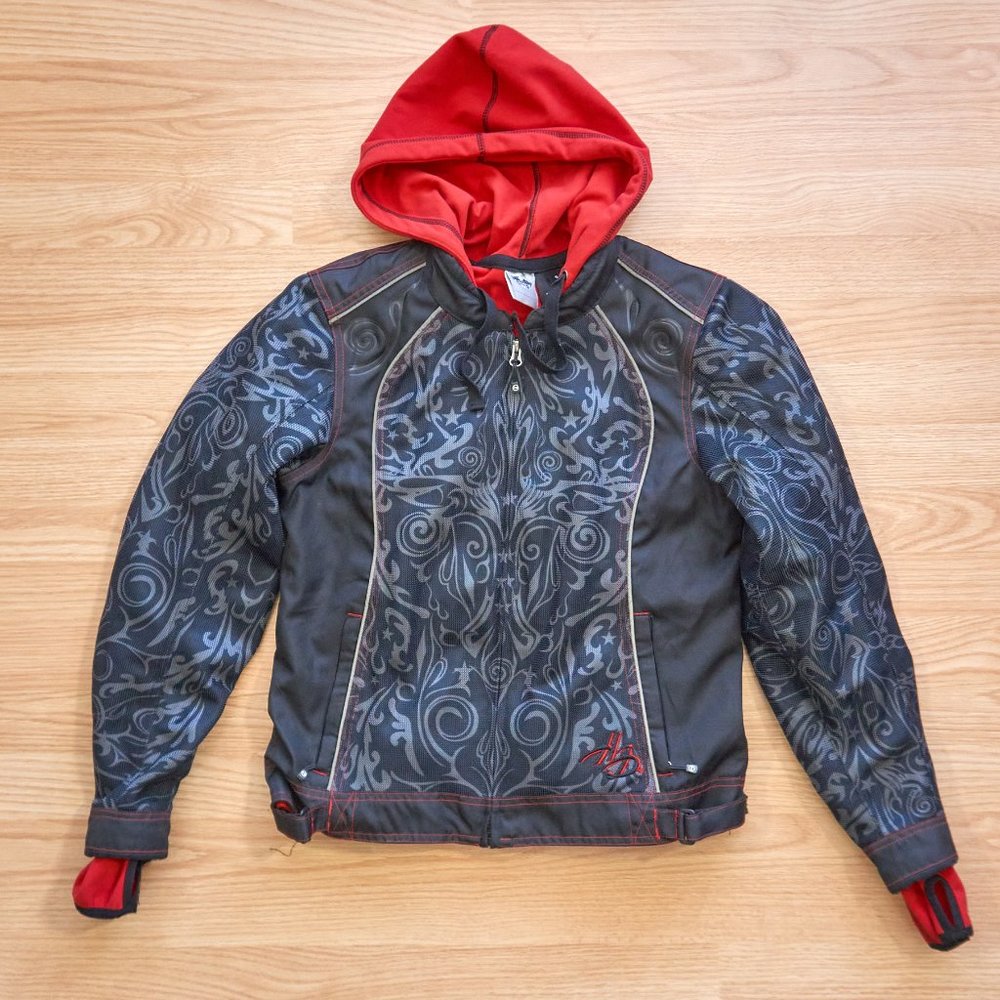Harley Davidson Women's jacket with hood, Fleece-lined detaches, Size S